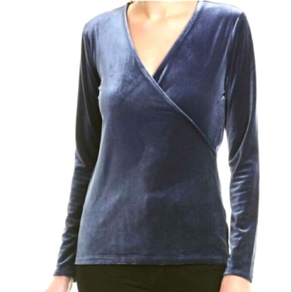 J CREW Velvet Wrap Top Sz Small - Picture 10 of 10